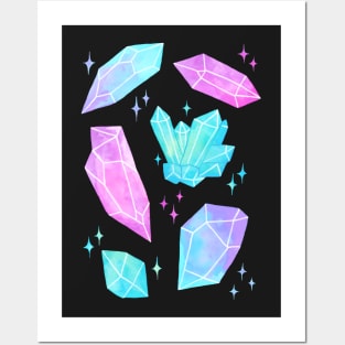 Pastel Watercolor Crystals | Nikury Posters and Art